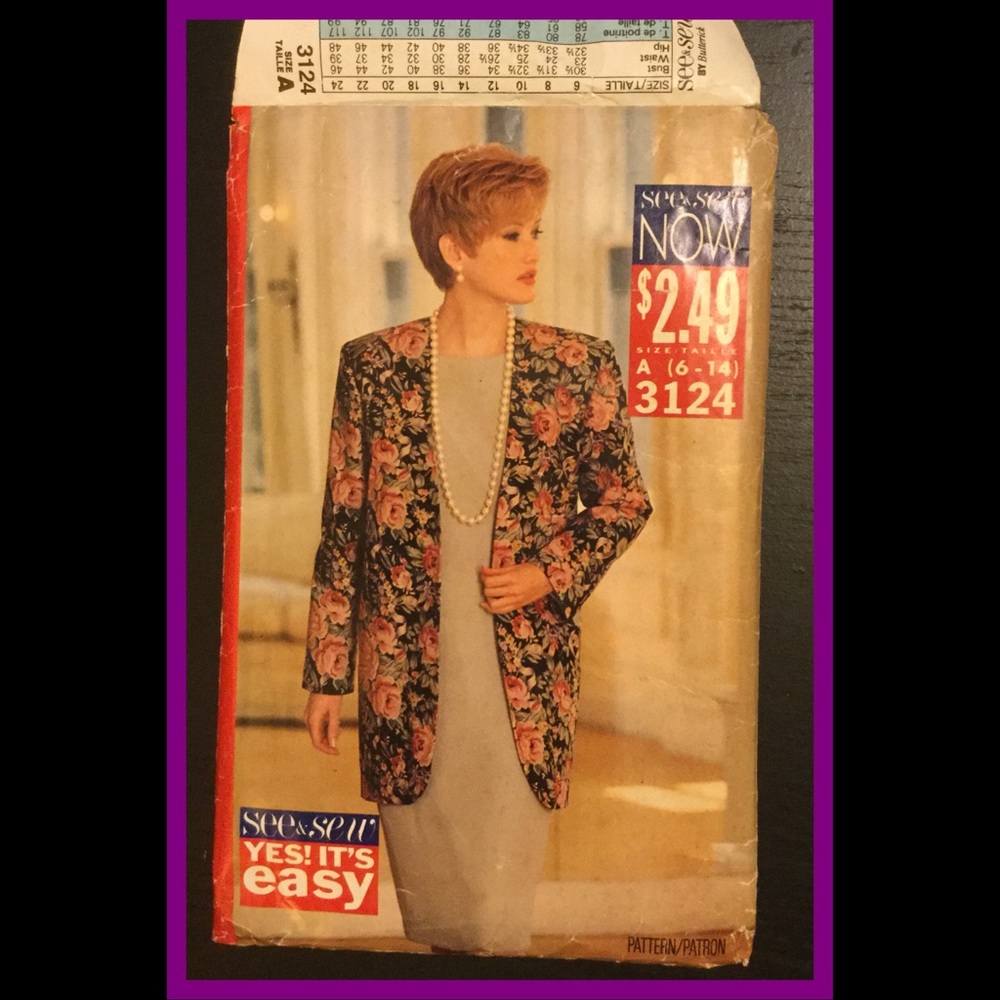 Dress & Jacket Pattern, sz P(6-14)